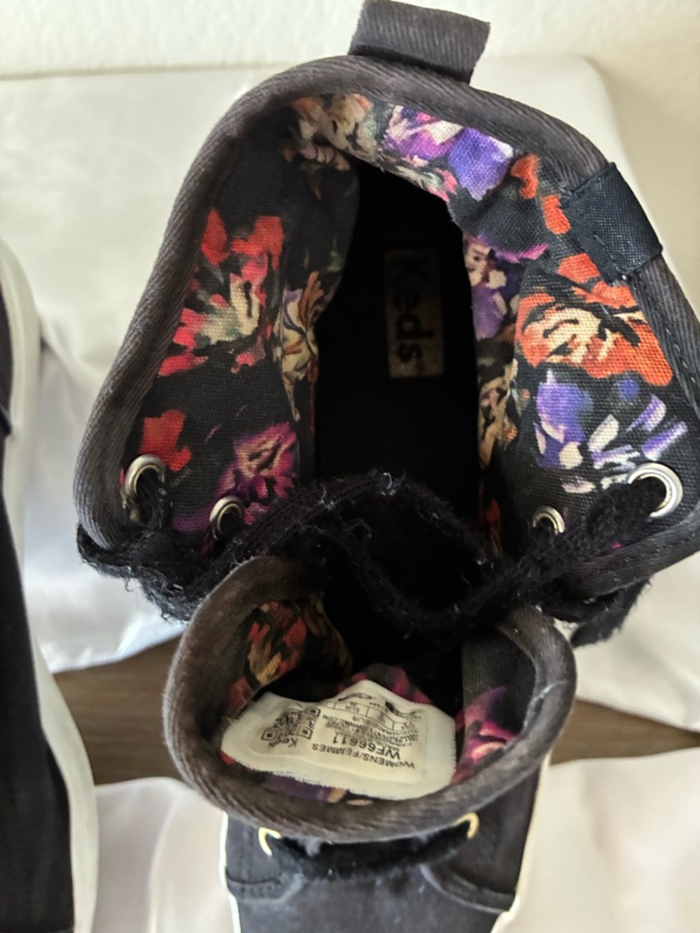 Keds Women’s Black High-Top Sneakers with Gold Details - Picture 3 of 5